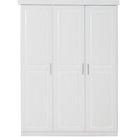 Magnus Armoire 3 pièces, largeur 140 cm, hauteur 190 cm, blanc.