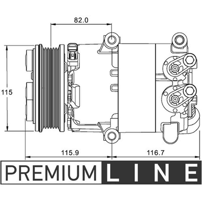Kompressor Klimaanlage Keilrippenriemenscheibe 110mm Mahle für ford mondeo iv
