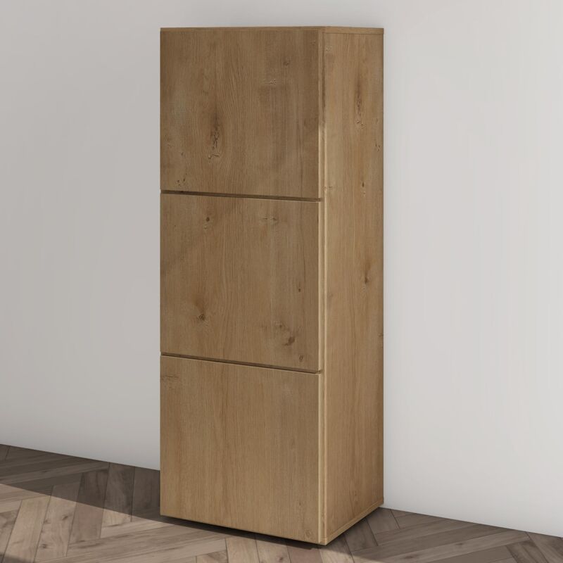 Mai&mai - Armoire à Chaussures Commode à Chaussures Entrée avec 3 Compartiments Meuble de Rangement Chaussure Marron Clair 45x36x120 cm ACH2