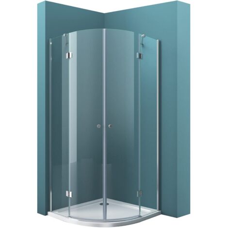 Mai & Mai Box Doccia 100x100cm, Cabina Bagno in Vetro Smerigliato 6mm Box Cabina Doccia Angolare con 2 porte girevoli Rav02S