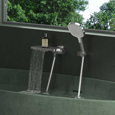 Mai & Mai Duschsystem mit Regendusche Duschkopf Duscharmatur 4 Strahlarten Duschbrause Handbrause aus Messing DSN-403