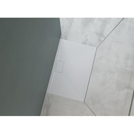 Mai & Mai Duschtasse Duschwanne aus Mineralguss BxTxH: 70x100x3 cm Mineralgusswanne in Weiß DIN-Anschlüsse Geoma07