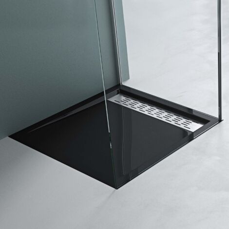 Mai & Mai Duschwanne 90x90x5cm Duschtasse Schwarz Acryl-Wanne flach ‎Quadratisch Xetro04