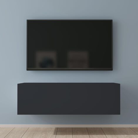 Mai & Mai Fernsehtisch Fernsehschrank TV Schrank Verdeckter Griff mit Soft-Close Lowboard Hängeschrank für Wohnzimmer in Matt Anthrazit BTH: 100x40,2x30 cm Fernsehschrank02