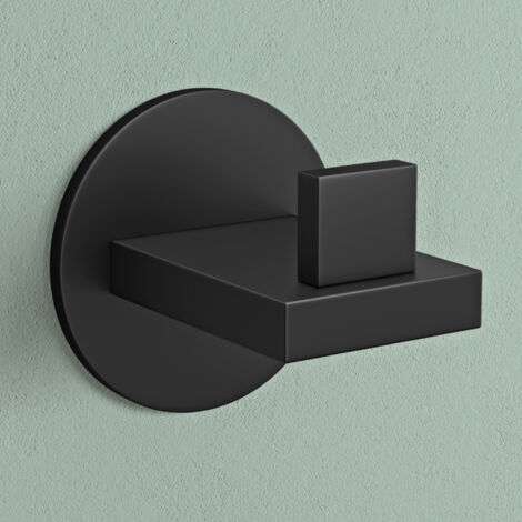 Mai & Mai Kleiderhaken 1 Stück Wandgarderobe Wandhaken aus Edelstahl Garderobenleiste Garderobenhaken 6cm Matt schwarz Stalo-08