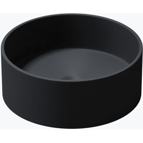 Mai & Mai Lavabo da Appoggio 40x40x15cm, Lavandino Bagno Ovale Colossum804 da Marmo Fuso, Antracite Opaco