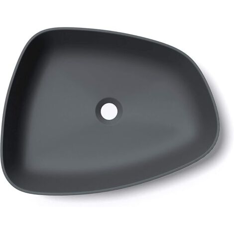 Mai & Mai Lavabo da Appoggio 51.1X38.7X12cm, Lavandino Bagno Colossum806 Lavabo da Marmo Fuso, Antracite Opaco