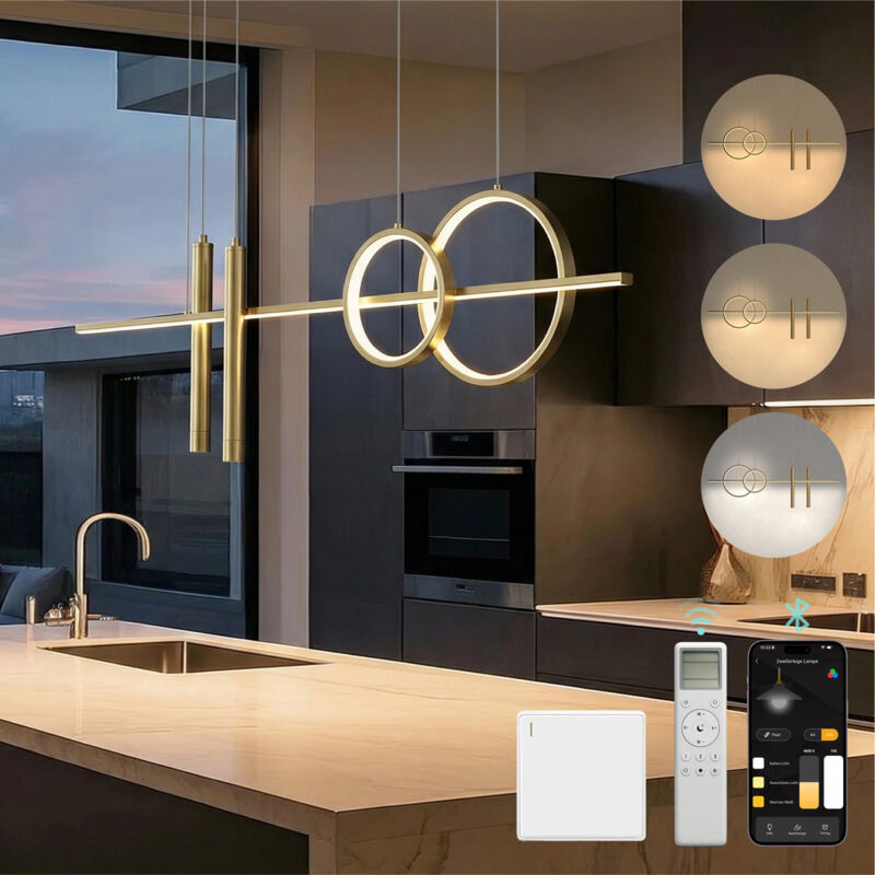 Mai&mai - Lustre Suspension Éclairage Intérieur de Plafond led Doré Hauteur Ajustable Lustre Chambre Salon Trois Températures de Couleur 100×100CM Mai&mai - Lustre Suspension Éclairage Intérieur de Plafond led Doré Hauteur Ajustable Lustre Chambre Salon Trois Températures de Couleur 100×100CM