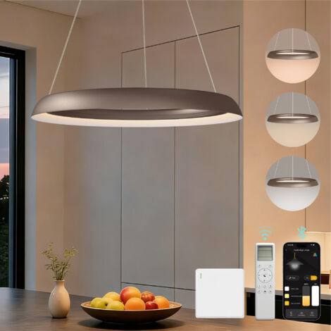 Mai & Mai Lustre Suspension Plafonnier LED Triple Commande Câble Réglable Lampe de Nuit pour Salle à Manger Salon Chambre Café 600×600 MM 30W Luvina04
