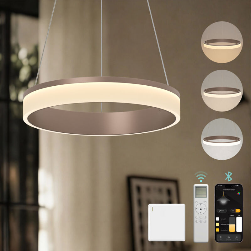 Mai & Mai Lustre Suspension Plafonnier LED Triple Commande Câble Réglable Lampe de Nuit pour Salle à Manger Salon Chambre Café 40×40 CM 20W Luvina-02 Mai & Mai Lustre Suspension Plafonnier LED Triple Commande Câble Réglable Lampe de Nuit pour Salle à Manger Salon Chambre Café 40×40 CM 20W Luvina-02