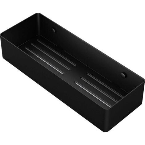 Mai & Mai Mensola Angolare per Bagno Doccia Caddy Carrello di Stoccaggio in Acciaio Inox, Nero Opaco