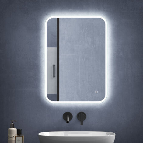 Mai & Mai miroir de salle de bain avec éclairage LED glace suspendu 500x700mm/700x500mm anti-buée interrupteur tactile Luz