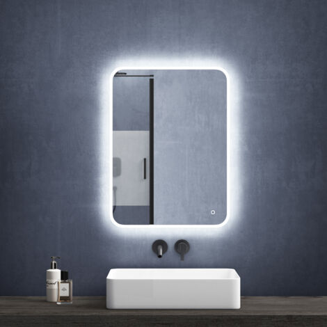 Mai & Mai miroir de salle de bain avec éclairage LED glace suspendu 600x800mm/800x600mm anti-buée interrupteur tactile Luz