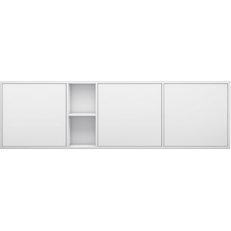 Mai & Mai Mobile Contenitore Mobile TV 180x36x52,6cm, Armadietto Salvaspazio con 3 Ante e 2 scomparti Armadietto Basso Soft-close per Soggiorno, Sala da Pranzo, Camera da Letto Schrank02, Bianco opaco