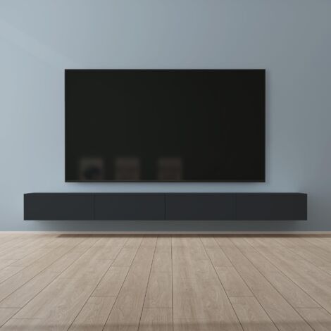 Mai & Mai Mobile TV per Televisore 320x40,2x30cm, Armadietto per TV Basso Soft-close con Ante per Soggiorno, Sala da Pranzo, Camera da Letto Fernsehschrank02, Antracite opaco