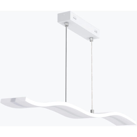 Mai & Mai Pendelleuchte Esstisch 97cm LED Hängelampe für Esszimmer, dimmbar Hängeleuchte mit Fernbedienung, 36W Weiß Esstischlampe mit verstellbarem Kabel für Wohnzimmer Schlafzimmer