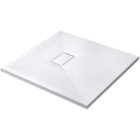 Mai & Mai Piatto Doccia 90x90x4cm, Piatto Doccia Geoma06W in Pietra Artificiale Bianco, Forma: Quadrato