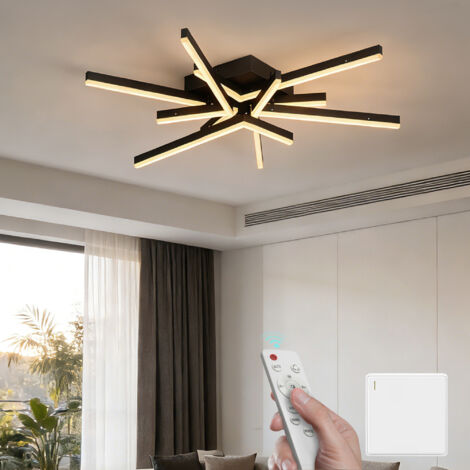 Mai & Mai Plafoniera LED Soffitto 71W, Lampadario LED Soffitto 3000K - 6400K Illuminazione a Soffitto Moderna per Camera da Letto Sala Cucina Bagno Corridoio, Nero Sabbia, Alivetta25038