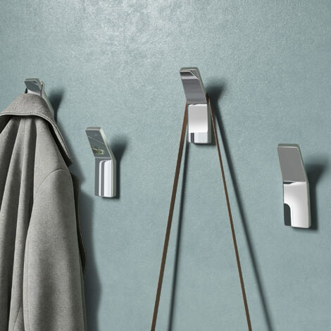 Mai & Mai Porte Manteaux Mural en Alliage de Zinc pour Salle de Bain Cuisine Chambre Entrée Accroche Serviette 4 Crochet Patère Murale Anti-chute Chromé 24×9×75 MM Stalo-13