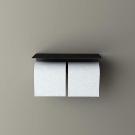 Mai & Mai Porte Rouleau Papier Toilette 25x12x7cm Double Distributeur Papier Toilette en Inox avec Étagère MMF089d