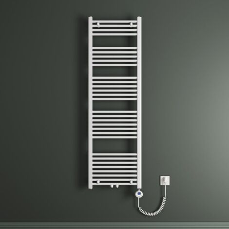 Mai & Mai Radiateur de Salle de Bain Electrique 160x60cm Blanc Sèche-Serviettes avec Résistance Chauffante 800W