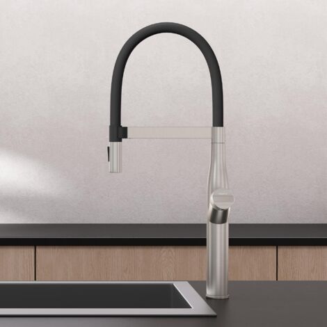 Mai & Mai Rubinetto per Cucina con 2 Modalità, Rubinetto Lavello Cucina in Acciaio Inossidabile 304 con Cartuccia Ceramica e Accesorri, Design Moderno Argento Turnix-01