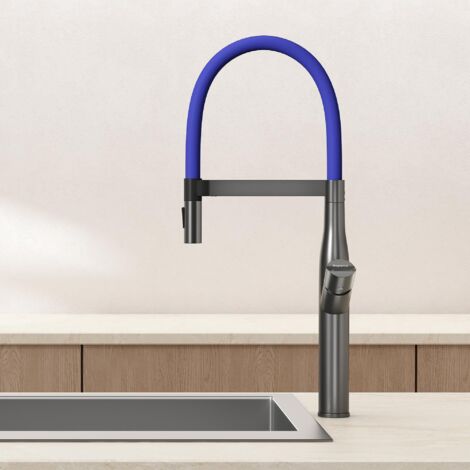 Mai & Mai Rubinetto per Cucina con 2 Modalità, Rubinetto Lavello Cucina in Acciaio Inossidabile 304 con Cartuccia Ceramica e Accesorri, Design Moderno Grigio Turnix-01
