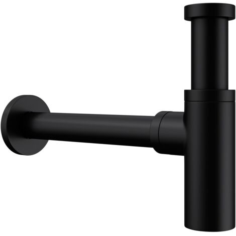Mai & Mai Siphon S05, Form: rund, Ablaufgarnitur für Waschbecken und Waschtisch Geruchsverschluss, Material: schwarz Messing, Anschlussgewinde
