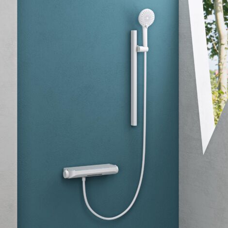 Mai & Mai Soffione Doccia con 3 Modalità, Doccino per Doccia in Ottone con Tubo Flessibile da 1.5m, Facile da Installare Bianco Opaco Duschsystem9