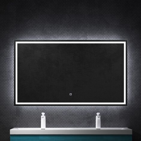 Mai & Mai Specchio da Bagno Appeso Specchio a LED Specchio da Parete 1200x600mm Specchio per Il Trucco Personalizzato Anti-Appannamento LED-Spiegel02
