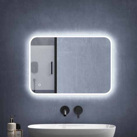 Mai & Mai Specchio da Bagno Appeso Specchio a LED Specchio da Parete 500x700mm Specchio per Il Trucco Personalizzato Anti-Appannamento