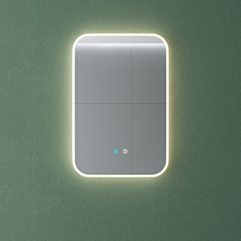 Mai & Mai Specchio da Bagno Appeso, Specchio a Specchio LED da Parete 40x60cm Specchio per Il Trucco Personalizzato Anti-Appannamento
