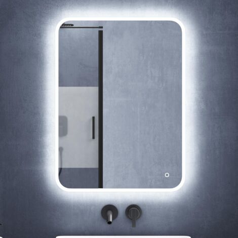 Mai & Mai Specchio da Bagno Appeso, Specchio a Specchio LED da Parete 60x80cm/80x60cm Specchio per Il Trucco Personalizzato Anti-appannamento