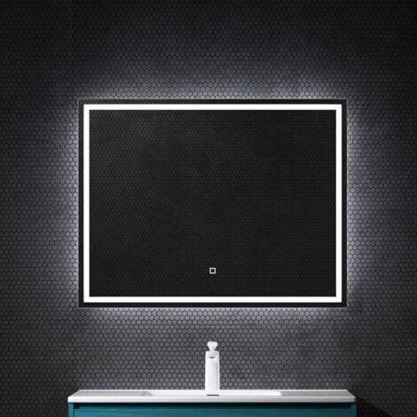 Mai & Mai Specchio da Bagno Appeso, Specchio a Specchio LED da Parete 90x70cm Specchio per Il Trucco Personalizzato Anti-Appannamento