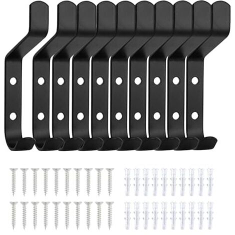 [MAI USATO] 10 pezzi ganci appendiabiti neri, ganci da parete, porta asciugamani da bagno, ganci e ganci per la casa, appendiabiti da parete, gancio da parete per bagno