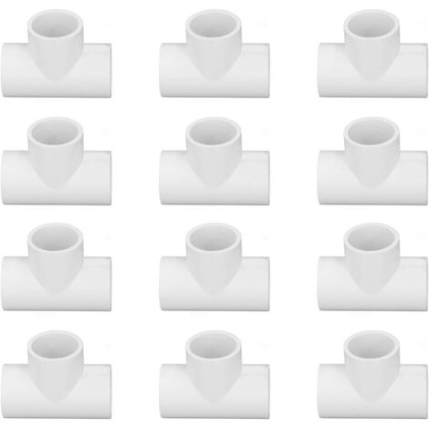 [MAI USATO]12 pezzi di tubo a T in PVC, raccordi Joix in plastica, adattatore di diametro uguale per l'approvvigionamento idrico per la casa (25 mm)