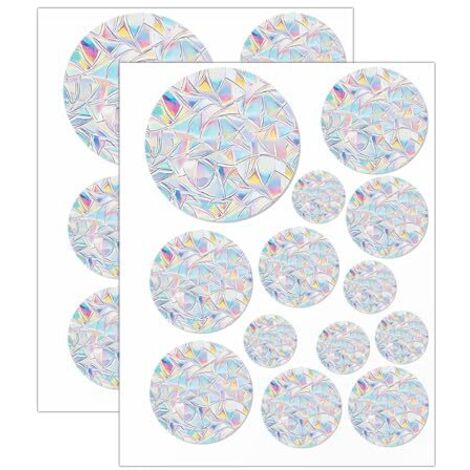 [MAI USATO]2 fogli di adesivi statici per finestre acchiappasole, adesivi per finestre anticollisione arcobaleno non adesivi, adesivi per finestre arcobaleno, adesivi per finestre anticollisione uccel