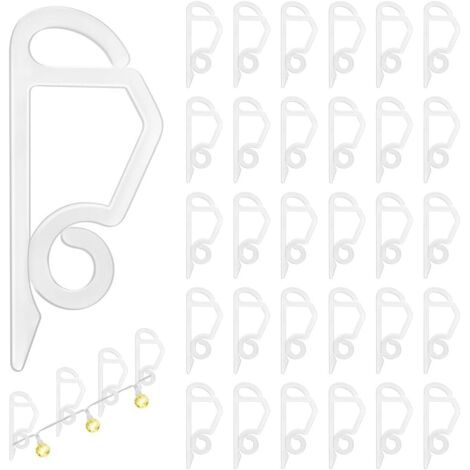 [MAI USATO]60 ganci per grondaie, ganci per luci natalizie, ganci per grondaie esterne, clip per luci natalizie esterne resistenti alle intemperie per decorazioni natalizie, bianco