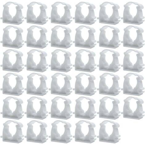 [MAI USATO]Fascette senza pioli, confezione da 35, diametro interno 20 mm, fascette stringitubo in plastica, fascette stringitubo bianche, supporti per tubi, per tubi dell'acqua, tubi del gas