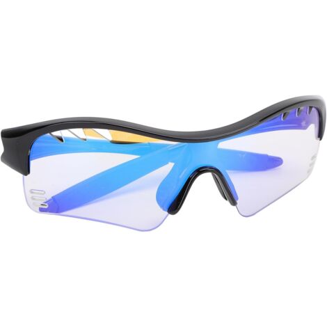 [MAI USATO]Occhiali sportivi per bambini, leggeri e resistenti, fotocromatici, per ragazzi e ragazze (montatura nera + cambio colore blu)
