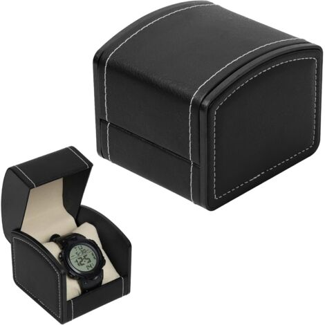Scatola Porta Orologi In Pelle Con Vetro 6 Slot &ndash; Espositore Da Tavolo Nero Elegante E Funzionale