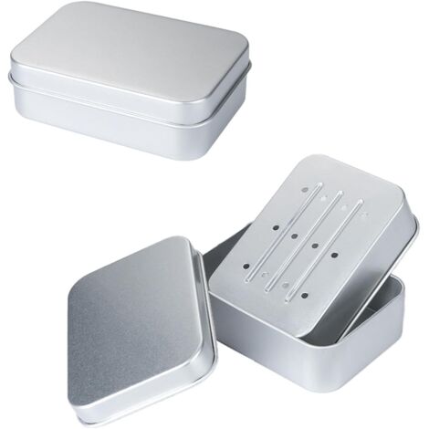 [MAI USATO]Scatola portasapone, scatole portasapone in alluminio con scolapiatti, scatola portasapone in metallo, scatola portasapone da viaggio per riporre il sapone a casa e in viaggio, impermeabile