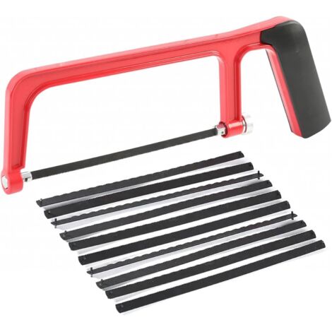[MAI USATO]Seghetto piccolo, seghetto junior, mini seghetto, mini sega a mano, seghetto portatile, piccola sega a mano, con 10 lame intercambiabili, per tagliare plastica e legno