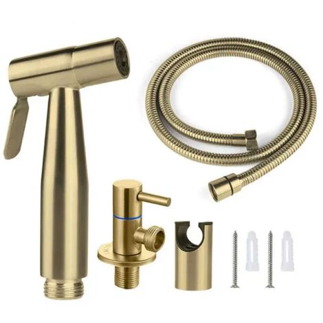 [MAI USATO]Spruzzatore per bidet in acciaio inossidabile, kit spruzzatore per bidet, spruzzatore per rubinetto (oro)
