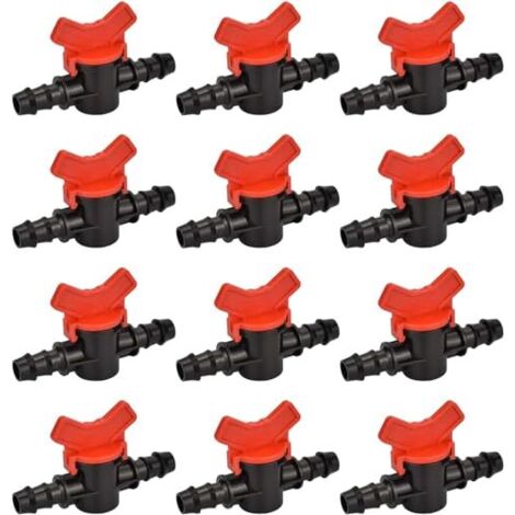 [MAI USATO]Valvola di ritegno in plastica, connettore per tubo da giardino, valvola di commutazione per irrigazione a goccia per tubo dell'acqua da 16 mm, 12 pezzi