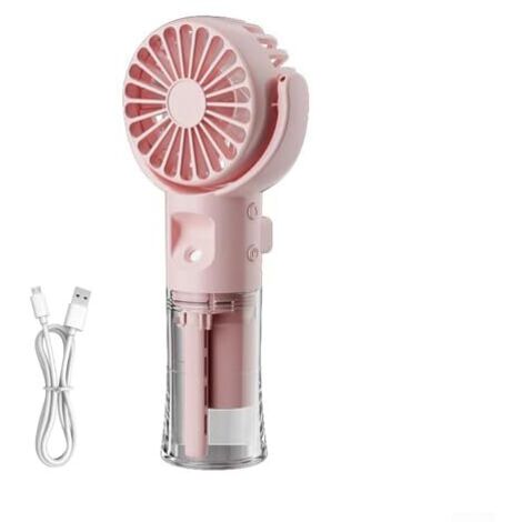 [MAI USATO]Ventilatore portatile generico, mini ventilatore silenzioso ricaricabile tramite USB, ventilatore tascabile personale, a batteria con 4 velocità per ufficio e viaggio (rosa)
