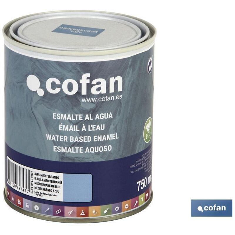 Mail à base d'eau (750 ml) bleu méditerranéen brillant