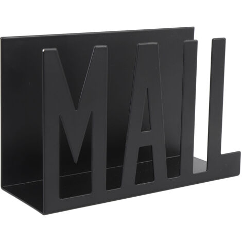 Mail Organizer Metal Stylish Hollow Design Desktop Mail Holder for Bills Letters Papers Black