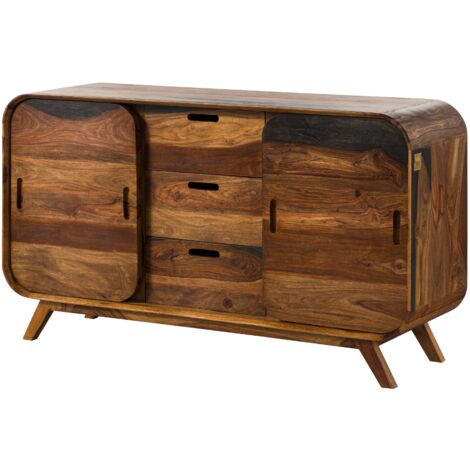 MAILAND 201 Credenza  in legno di sheesham - laccato / marrone scuro 134x40x75