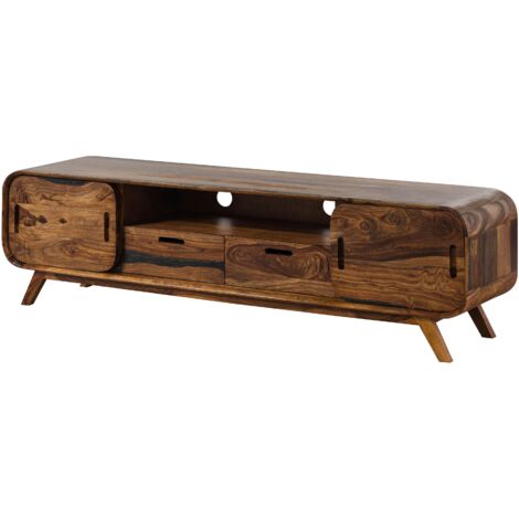 MAILAND 226 Mobile TV in legno di sheesham laccato / marrone scuro 173x40x48